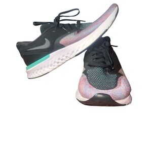 Nike Womens Odyssey React Multicolor 2 Flyknit Athletic Running Shoes Size